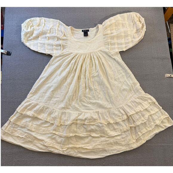 Etoile Isabel Marant Women's Size 1Cream Cotton Blend Ruffle Puff Sleeve Top - Picture 1 of 15